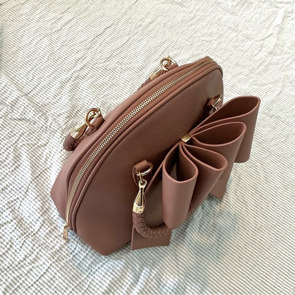 BEA BRAIDED BOW VEGAN TOP HANDLE HANDBAG - Picture 5 of 11